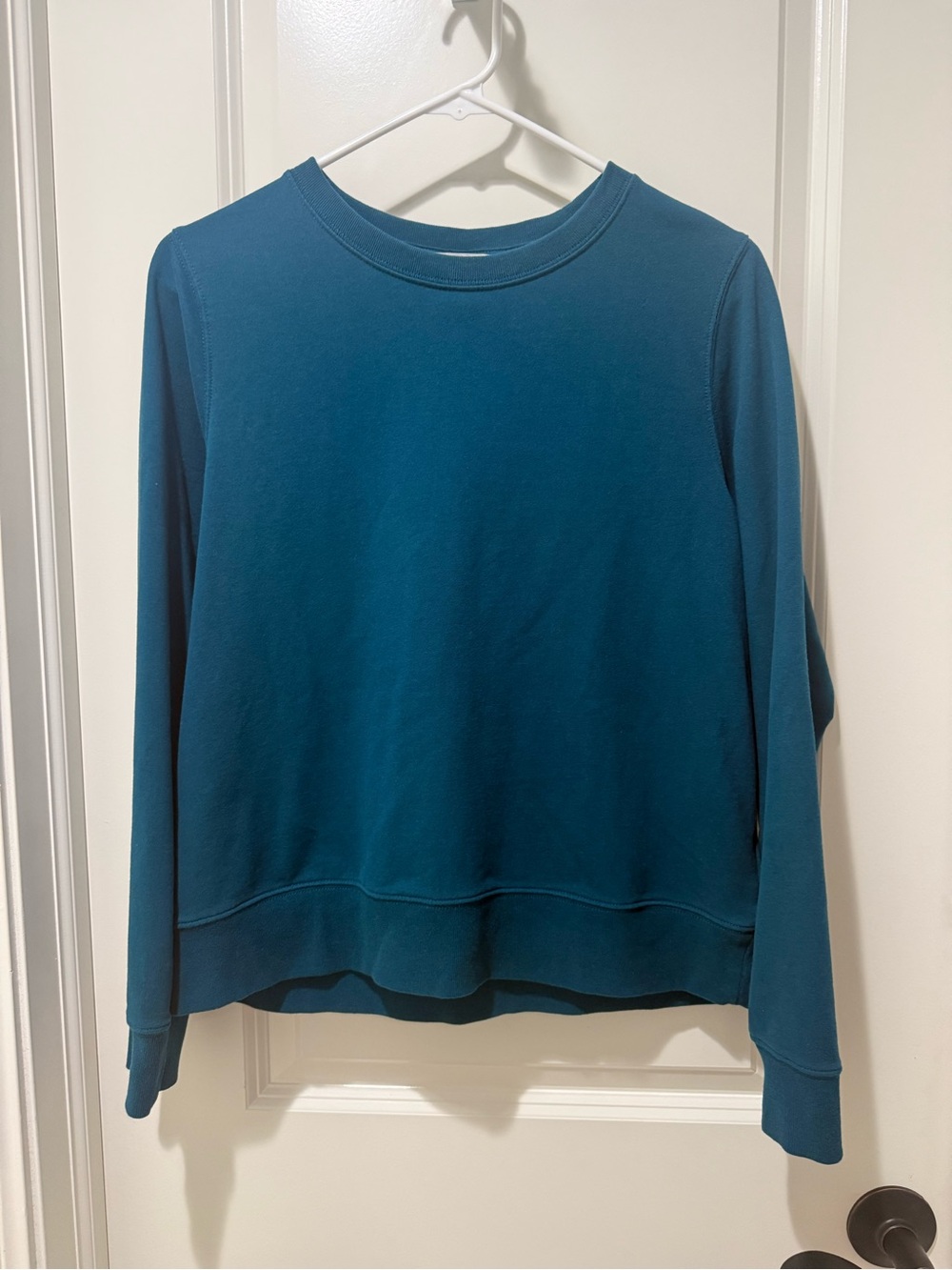 Athleta Coastal Teal Crewneck Long-Sleeve Retroterry Sweatshirt